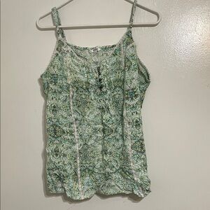 Green Patterned Women's Top